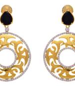Dazzling Cz Diamond Gold Designer Earring.