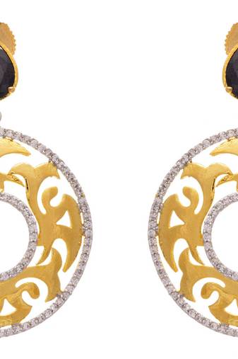 Dazzling Cz Diamond Gold Designer Earring.