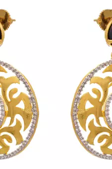 Dazzling Cz Diamond Gold Designer Earring.