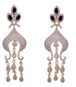 Elegant & Stunning Cz American Diamonds Gold Designer Earrings.