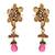 Fab Floral Gold Designer Earrings embellished with Pearls.