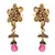 Fab Floral Gold Designer Earrings embellished with Pearls.