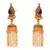 JFL- Traditional Ethnic One Gram Gold Plated Austrian Diamond Pearl Blue Designer Jhumka