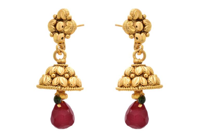 Simply Stunning Gold Designer Jhumka.