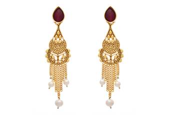 Gorgeous Red Gold Designer Earring...Exquisite & Ethnic 1