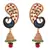 JFL - Traditional Ethnic Peacock One Gram Gold Plated Red & Green Stone Pearl Meenakari Designer Jhumki