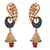 JFL - Traditional Ethnic Peacock One Gram Gold Plated Red & Green Stone Pearl Meenakari Designer Jhumki