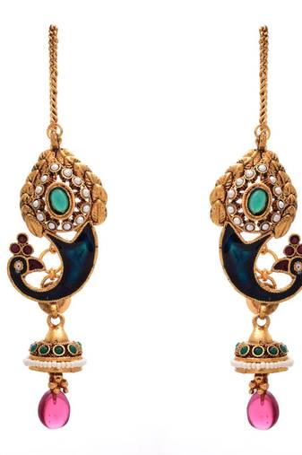 Exclusive Peacock Earring with Meenakari.