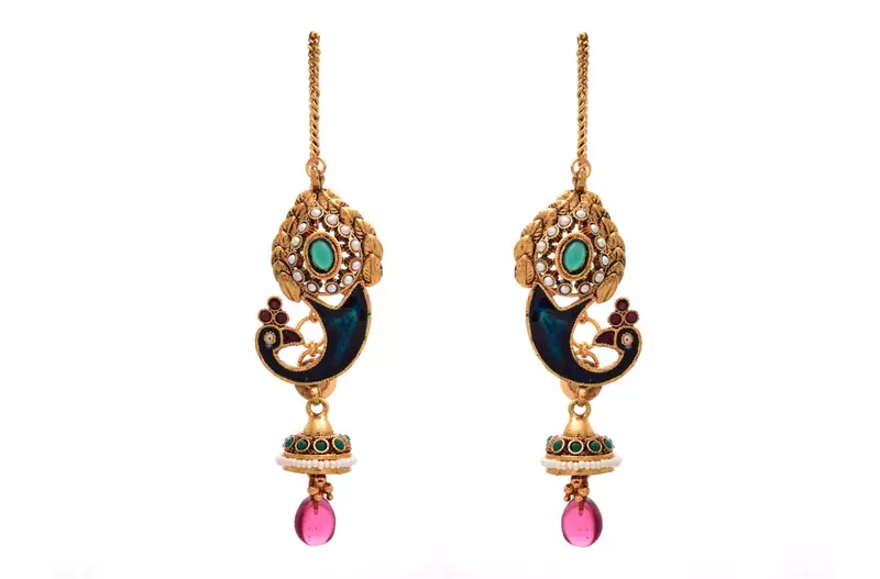 Exclusive Peacock Earring with Meenakari.