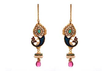 Exclusive Peacock Earring with Meenakari. 1