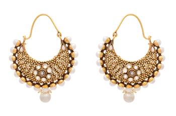 Charismatic Chand Balis with Polki & Pearls. 1