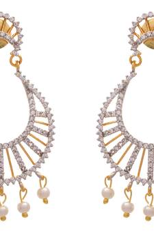 Charismatic Cz American Diamonds Chand Bali Earrings