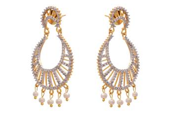 Charismatic Cz American Diamonds Chand Bali Earrings 2