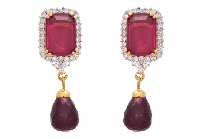 JFL - Exquisite & Elegant Rani One Gram Gold Plated Cz Diamond Designer Earrings
