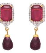 JFL - Exquisite & Elegant Rani One Gram Gold Plated Cz Diamond Designer Earrings