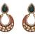 JFL - Beautiful Red n Green One Gram Gold Plated Earring Studded with Polki, Diamond 