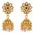 JFL - Wonderful Designer Red One Gram Gold Plated Jhumka Studded with Polki