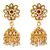 JFL - Wonderful Designer Red One Gram Gold Plated Jhumka Studded with Polki