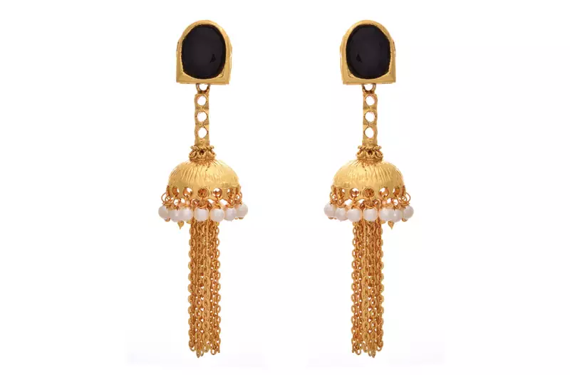 Bewitching Black Gold Designer Jhumka