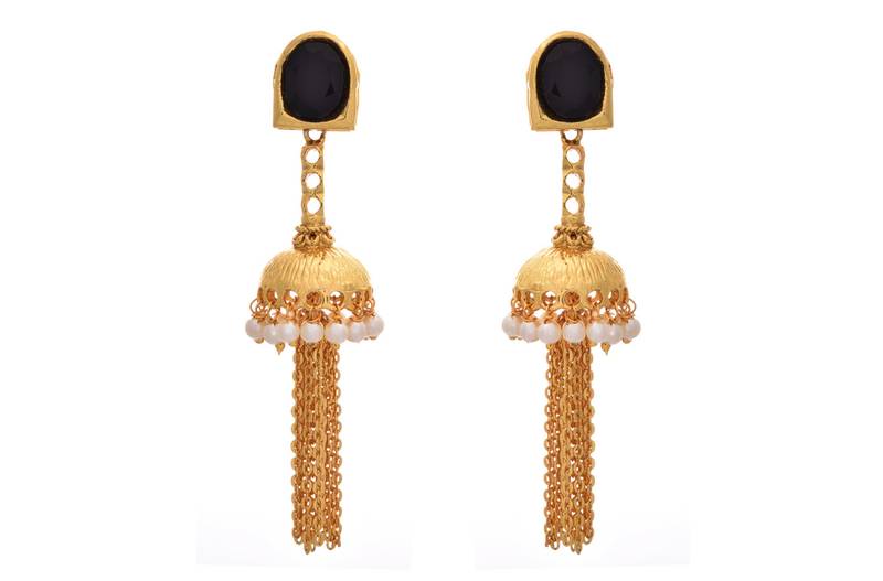 Bewitching Black Gold Designer Jhumka
