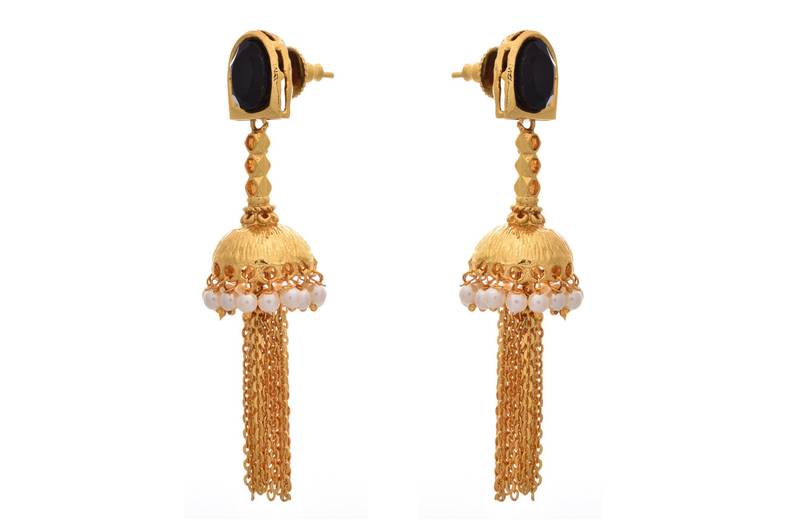 Bewitching Black Gold Designer Jhumka