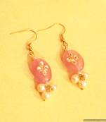 Kundan Pink Onyx & Pearl Earrings