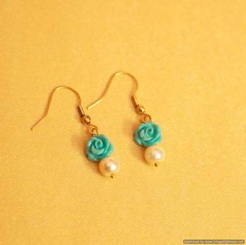 Turquoise & Pearl Earrings 1