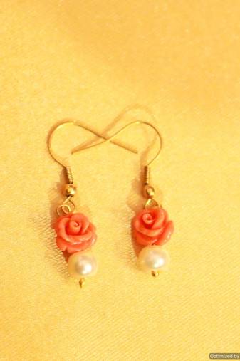 Coral & Pearl Earrings