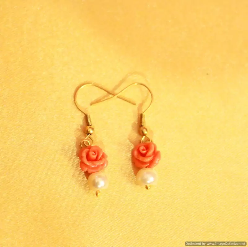 Coral & Pearl Earrings