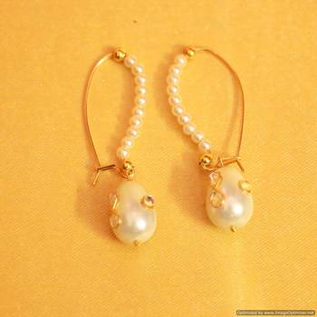 Elegant Pearl & Kundan Hoops 2