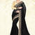 Black plain georgette saree with blouse