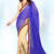 Royal blue and cream embroidered jacquard saree with blouse