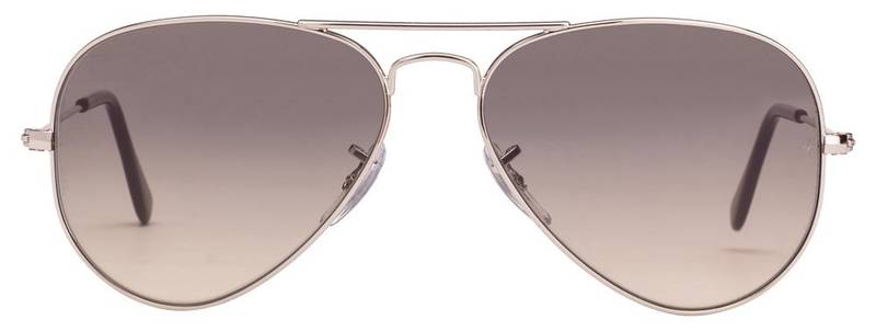 Silver Frame Black Gery Gradient Lens Aviator Sunglasses