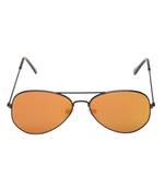 Black Frame Light Yellowes Mirror Flat Glass Aviator Sunglass