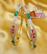 Ruby & Emerald Designer Bangles