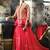 Red Paplon Style Dupion Indo Western Gown