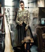 Black Paplon Style Net Gown With Short black jacket
