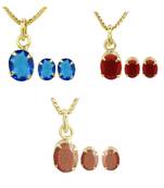 Multi-Colour Combo of  Pendants with Chain & Earrings
