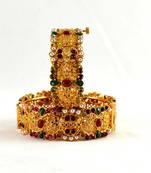 micro gold platted cz stone,polki with skrew system bangals size-2.6,2.8
