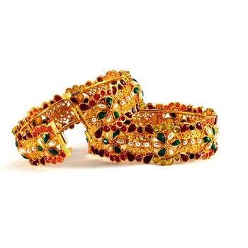micro gold plated cz stone polki screw earrings 2