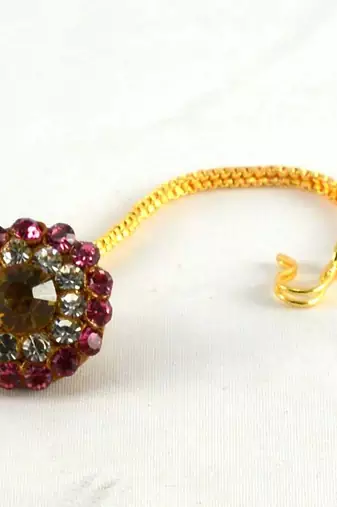 Rajasthani Lakh Borla With Rhinestones Embedded