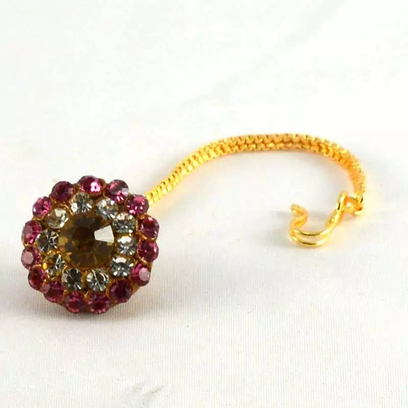 Rajasthani Lakh Borla With Rhinestones Embedded