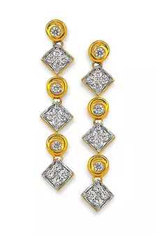 Sterling Silver Square Shape Earring