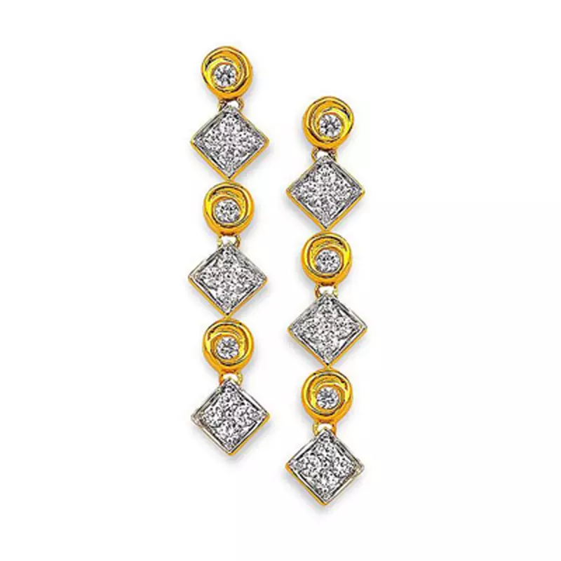 Sterling Silver Square Shape Earring