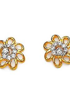 Sterling Silver Simple Flower Shape Earring