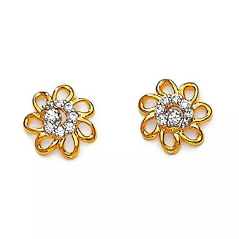 Sterling Silver Simple Flower Shape Earring