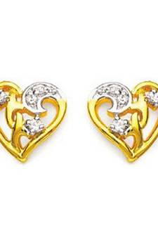 Sterling Silver Traditional Heart Shape Earring