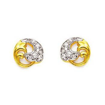 Sterling Silver Fancy Swirl Glass Shape Earring 1