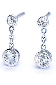 Sterling Silver Danglling Clock Stick Shape Earring