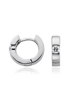 Sterling Silver Round Baly Shape Diamond Earring